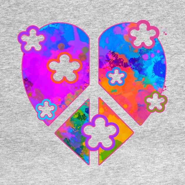 Colorful Peace and Love Heart by AlondraHanley